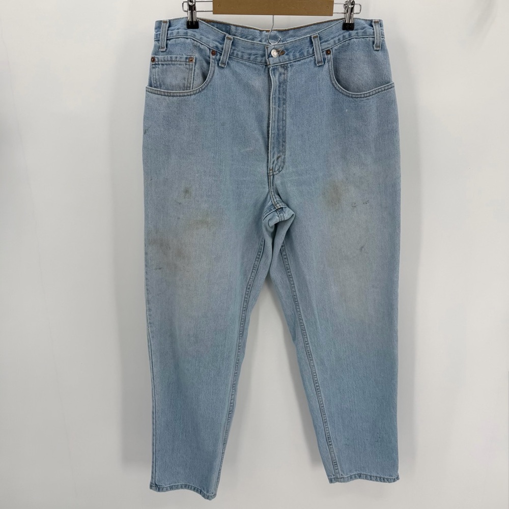 Levi's Jeans Mens 38x32 Light Blue VTG 1990s 560 Cotton Denim Distressed Stained